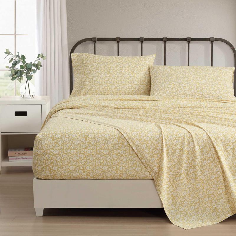 Conjunto de lençóis Laura Ashley Heirloom Ditzy Gold Cotton Percal